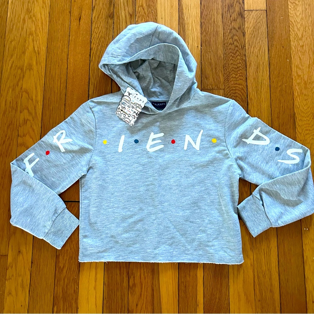 Kids Hoodie M&Co Girls Gray NBC “Friends” Show Logo Pullover Size 11 years